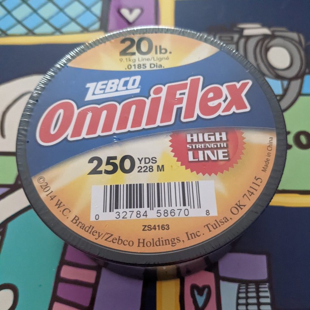 Never opened, Still sealed 20 LB Omniflex 250 yards of high strength line.